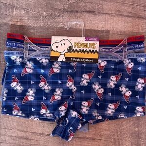 Peanuts Snoopy Blue Boyshorts 3-Pack NWT